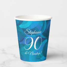 Elegant Ocean Blue 90 und Nonstop Geburtstagsparty Pappbecher