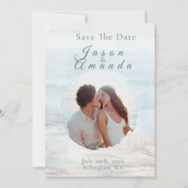 Elegant Ocean-Inspired Save the Date Card Einladung