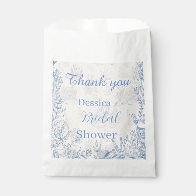 Elégant oceane bleu toile Favoriser Sacs (Devant)