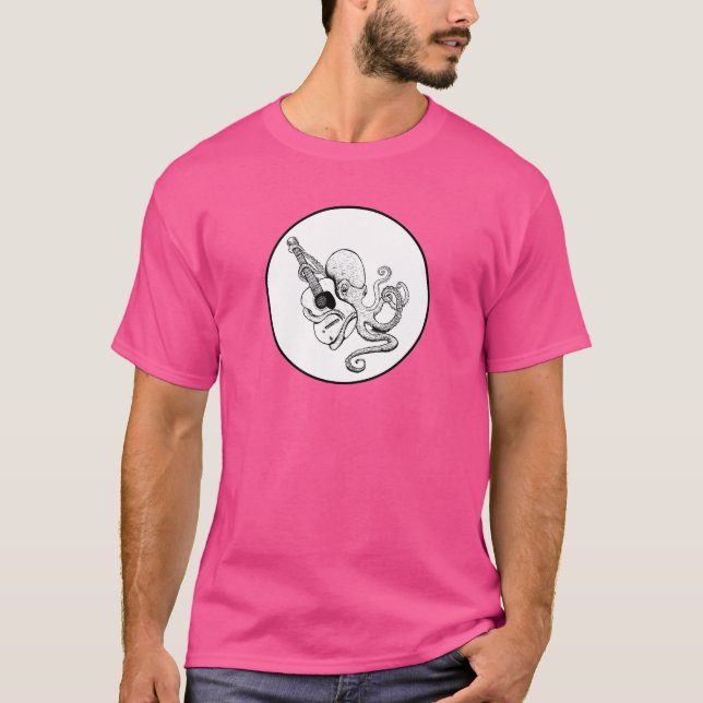 Elegant Octopus Guitarist T-Shirt (Vorderseite)