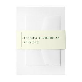 Elegant off White Modern Minimalistisch Wedding Einladungsbanderole