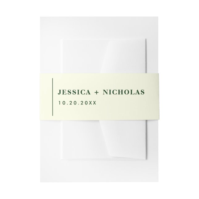 Elegant off White Modern Minimalistisch Wedding Einladungsbanderole (Vorderseite Beispiel)