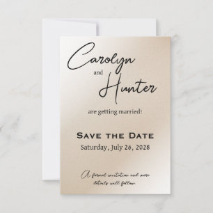 Elegant Off White Wedding Save The Date
