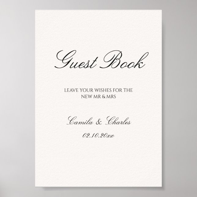 Elegant Old Money Wedding Guest Book  Poster (Vorne)