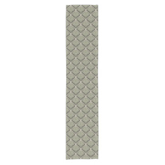 Elegant Olive Green Botanical Fan Pattern Neutral  Kurzer Tischläufer