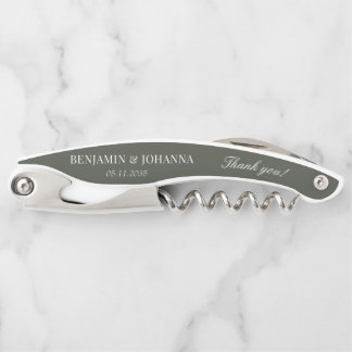 Elegant Olive Green Wedding Vielen Dank Kellnermesser