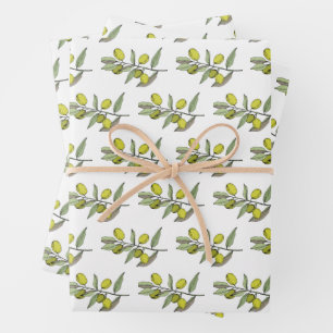 Elegant Olives Geschenkpapier Set