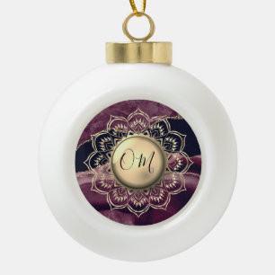 Elegant OM Mandala Marble Keramik Ball Christma Keramik Kugel-Ornament