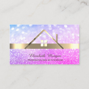 Elegant Ombre Bokeh Real Anwesen Broker House Roof Visitenkarte