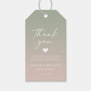 Elegant Ombre Green & Blush Pink Wedding Vielen Da Geschenkanhänger