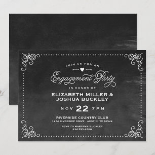 Elegant Ombre Vintages Skriptengagement Party Einladung