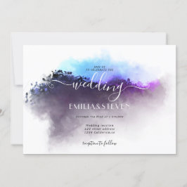 Elegant Ombre Wasserfarbenwelt Hochzeit Einladung