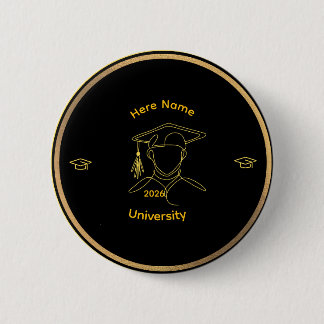 Elegant One Line Art Graduate Button
