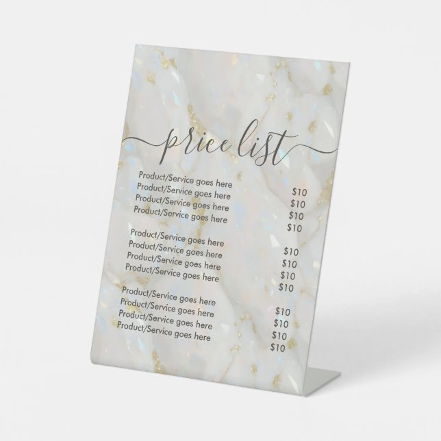 Elegant Opal Stone Einzigartig Sockelschild (Vorderseite)