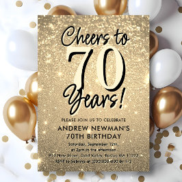 Elégant or 70e anniversaire Invitation