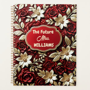 Elégant or acier cuivre métal rouge floral