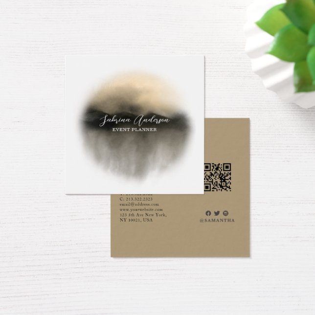 Elégant or aquarelle Abstraite Profie Card (Bureau)
