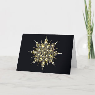 Elegant or et noir Mandala noir carte de note blan