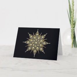 Elegant or et noir Mandala noir carte de note blan
