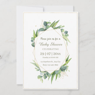 Elégant or Eucalyptus Baby shower Invitation
