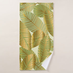 élégant or exotique feuilles sans couture motif su