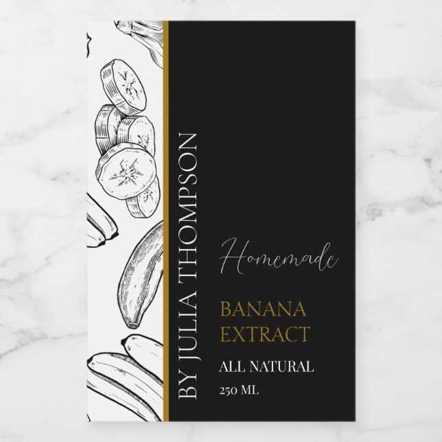Elégant or maison Banana Extract Étiquette (Étiquettes simples)