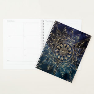 Elégant or Mandala Blue Galaxy Design
