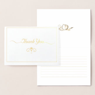 Elegant Or Simple Script Art carte de remerciement