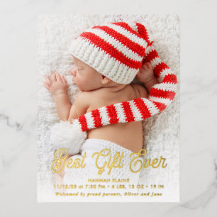 élégant or texte vacances faire-part de naissance