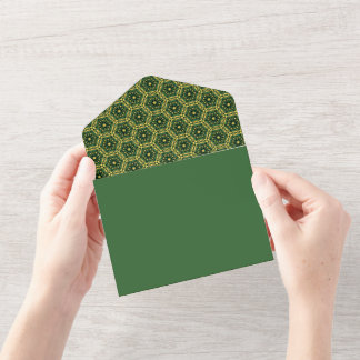Élégant Or Vert foncé Tout en une invitation