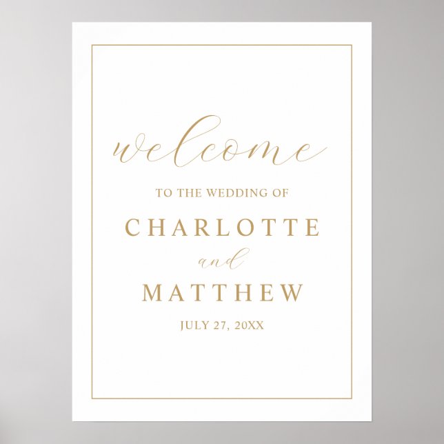 Elégant or Welcome Mariage Poster (Devant)