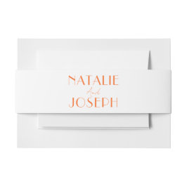 Elegant Orange Bright Fancy Minimalist Wedding Einladungsbanderole
