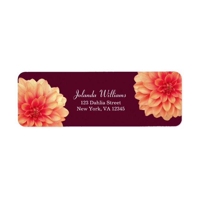 Elegant Orange Dahlias Blume Burgundy (Vorne)