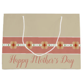 Elegant Orange Floral Große Geschenktüte