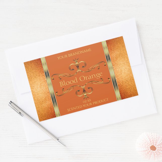 Elégant Orange Gold Produit Étiquettes Parties sci (Enveloppe)