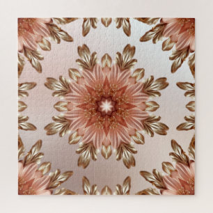 Elegant Orange Peach Floral Jigsaw Puzzle