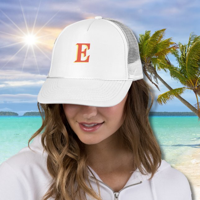 Elegant Orange Red 3D Initial Letter | Korallen Truckerkappe (Von Creator hochgeladen)