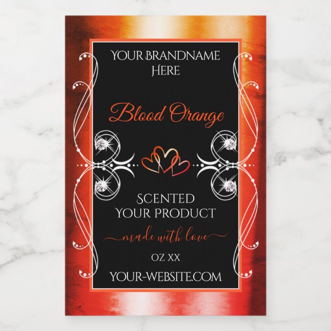 Élégant Orange Rouge Noir Produit Bijoux Étiquette (Étiquettes simples)