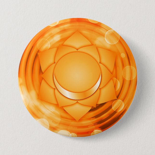 Elegant Orange Sacral Chakra Zen Yoga Spiritual Button (Vorderseite)