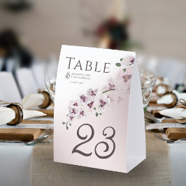 Elegant Orchid Minimalist Wedding Table Number Tischaufsteller