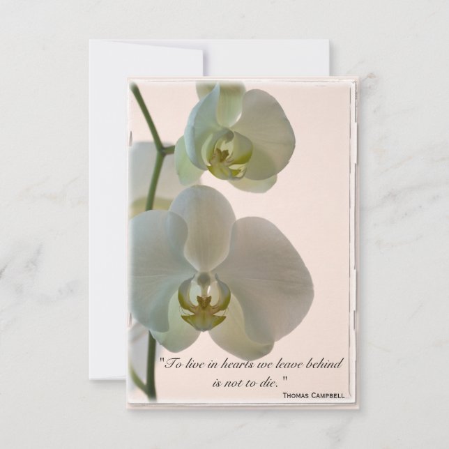 Elegant Orchid Vielen Dank für Ihr Beileid Hinweis Dankeskarte (Vorderseite)