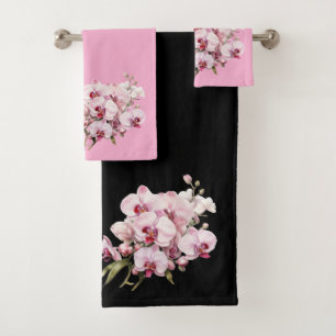 Elégant orchidée rose et noire