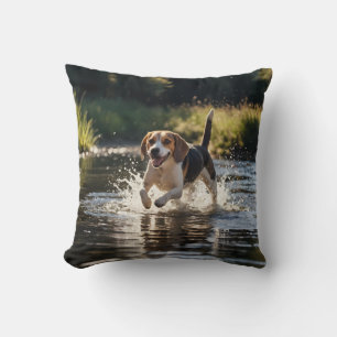 Élégant oreiller à lancer Beagle