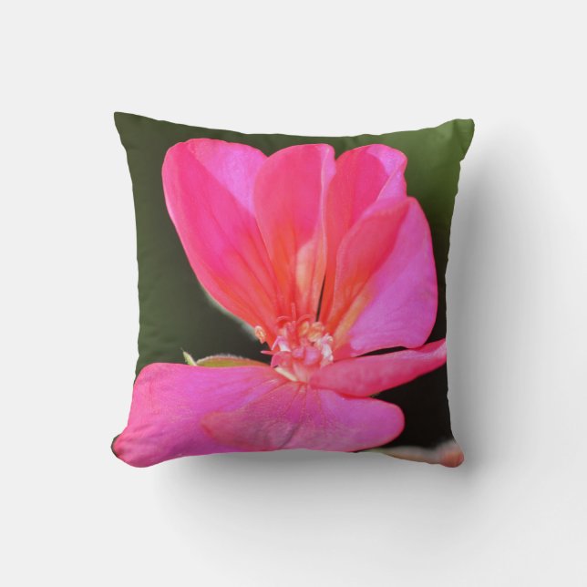 Élégant oreiller à lancer floral de géranium (Recto)