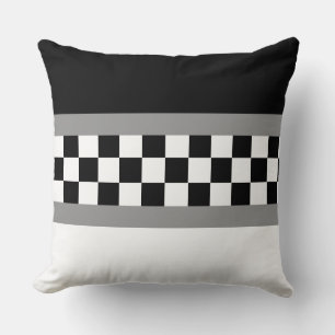 Elégant oreiller élégant noir gris et blanc