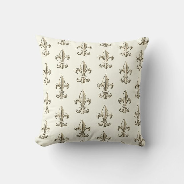 Élégant Oreillers à lancer Motif Fleur de Lis (Recto)