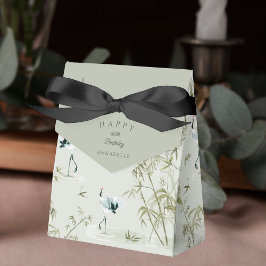 Elegant Oriental Bamboo Crane 60. Geburtstag Geschenkschachtel