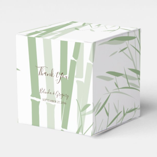 Elegant Oriental Bamboo Wedding Geschenkschachtel (Vorderseite)