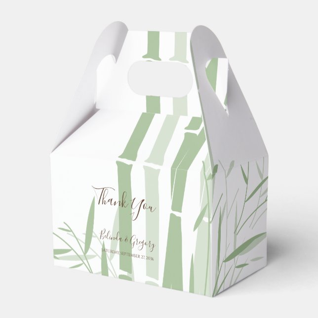 Elegant Oriental Bamboo Wedding Geschenkschachtel (Vorderseite)