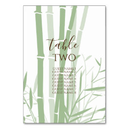 Elegant Oriental Bamboo Wedding Guest Names Tischnummer